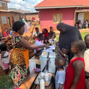 Immunisation at St. Kizito Primary school recently. Disease prevention